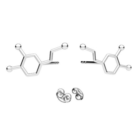 kolczyki wkrętki dopamina srebrne