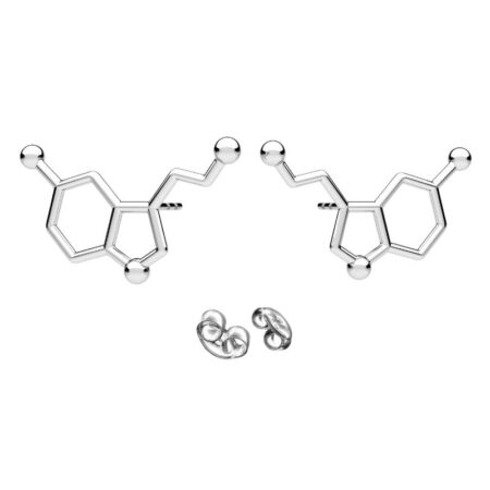 kolczyki wkrętki serotonina srebrne