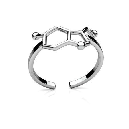 pierścionek serotonina srebrny platynowany