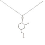 srebrny naszyjnik z zawieszką dopamina