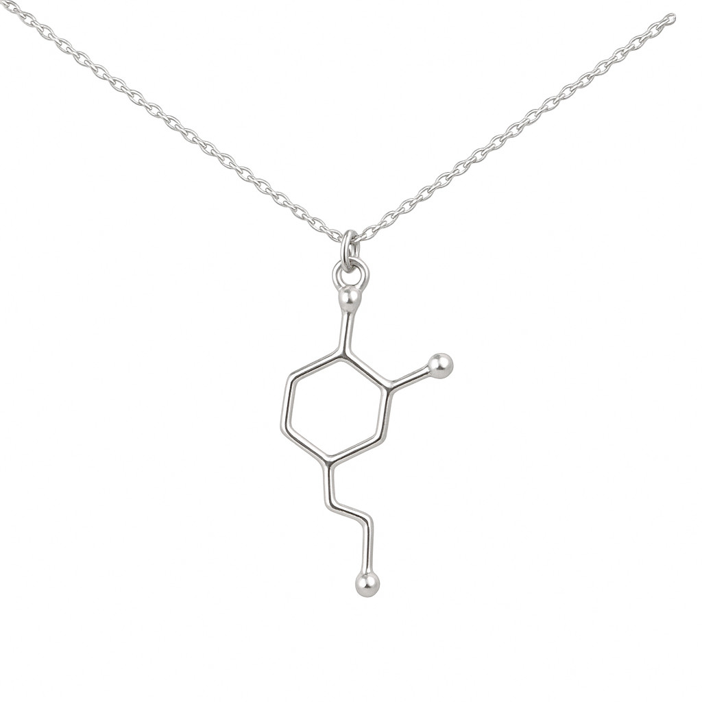 srebrny naszyjnik z zawieszką dopamina srebrny naszyjnik z zawieszką dopamina