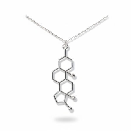 srebrny naszyjnik z zawieszką testosteron