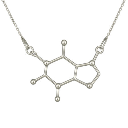 srebrny naszyjnik z łącznikiem kofeina