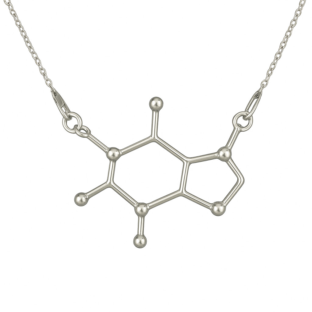 srebrny naszyjnik z łącznikiem kofeina srebrny naszyjnik z łącznikiem kofeina