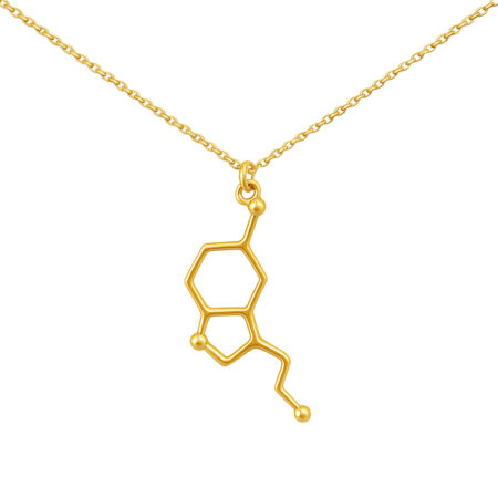 srebrny naszyjnik z zawieszką serotonina pozłacany