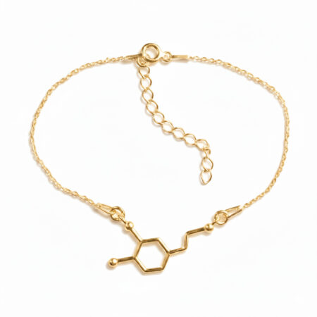 srebrna bransoletka łańcuszkowa dopamina pozłacana