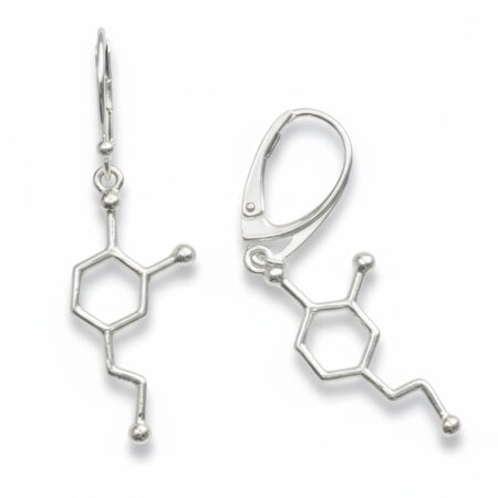 kolczyki wiszace dopamina srebrne