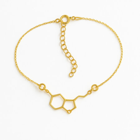 srebrna bransoletka łańcuszkowa serotonina pozłacana