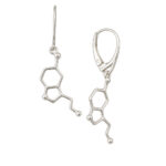 kolczyki wiszące serotonina srebrne