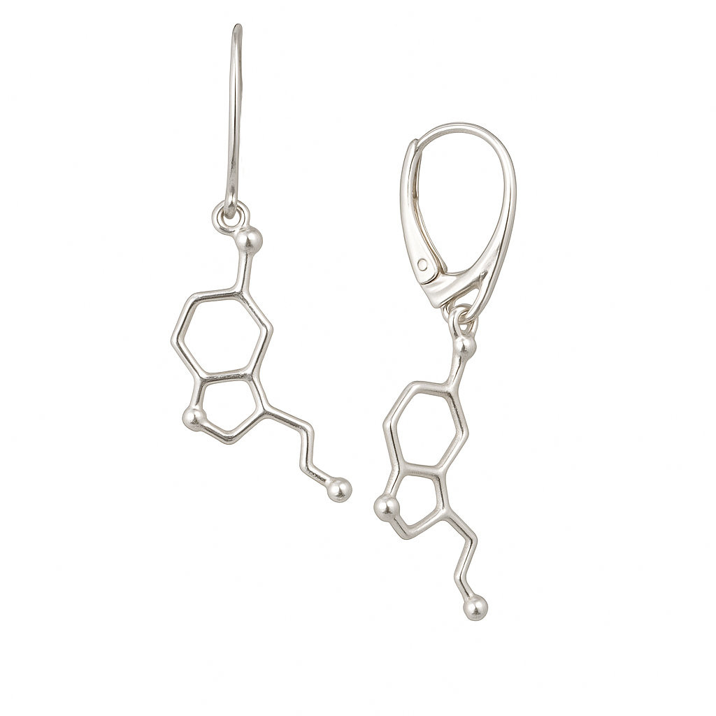 kolczyki wiszące serotonina srebrne kolczyki wiszące serotonina srebrne