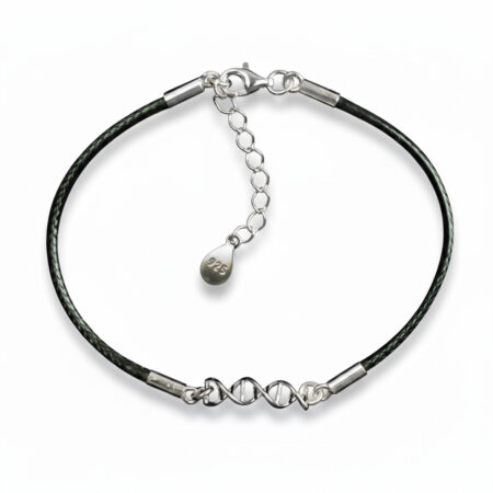 srebrna bransoletka sznurkowa dna