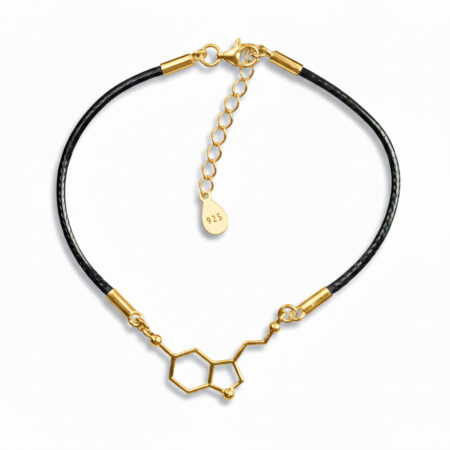 srebrna bransoletka sznurkowa serotonina pozłacana