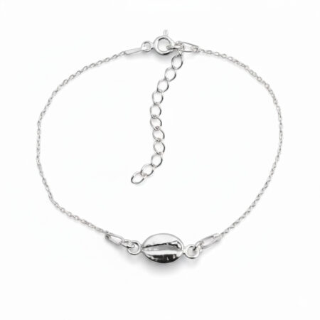 srebrna bransoletka łańcuszkowa ziarno kawy