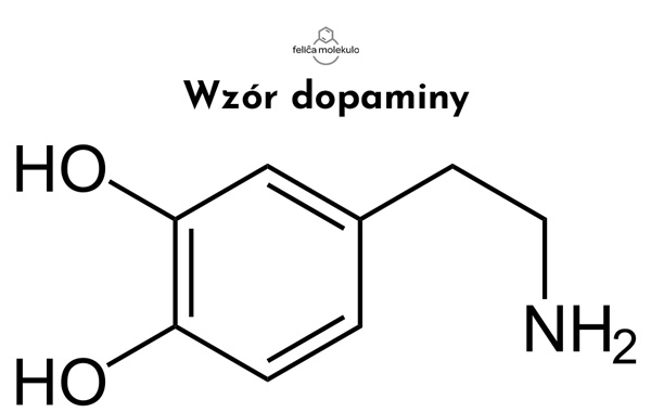 dopamina - wzór strukturalny i chemiczny