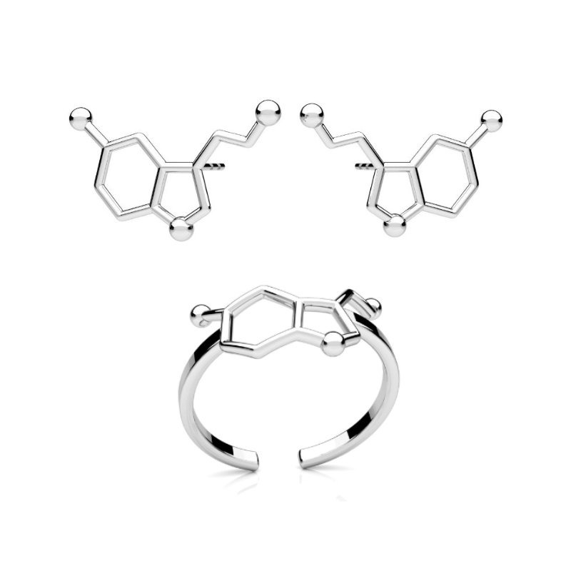 zestaw biżuterii srebrnej serotonina - kolczyki i pierścionek zestaw biżuterii srebrnej serotonina - kolczyki i pierścionek